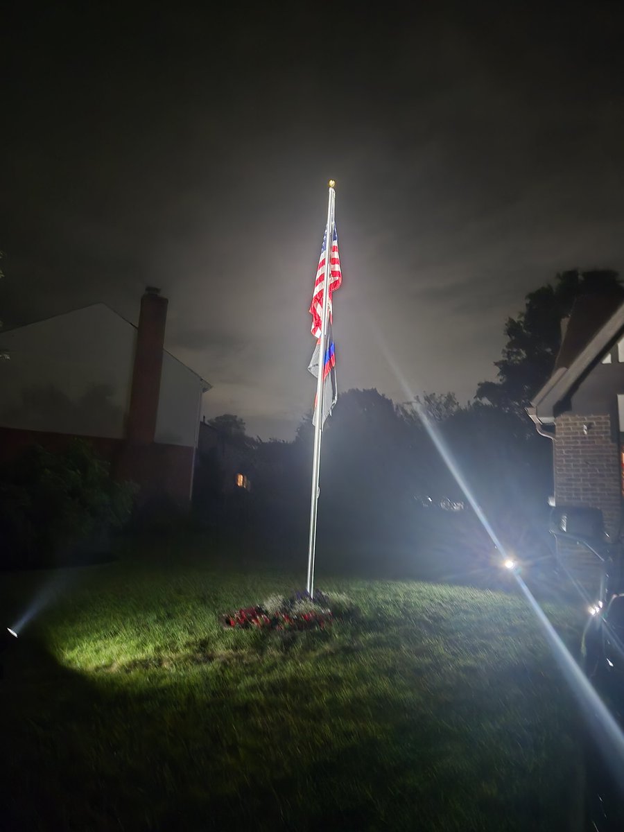 I've always wanted to fly the American flag high and proudly.  Finally got it done.  Even put some nice lights on it.  What do you all think?  #USA