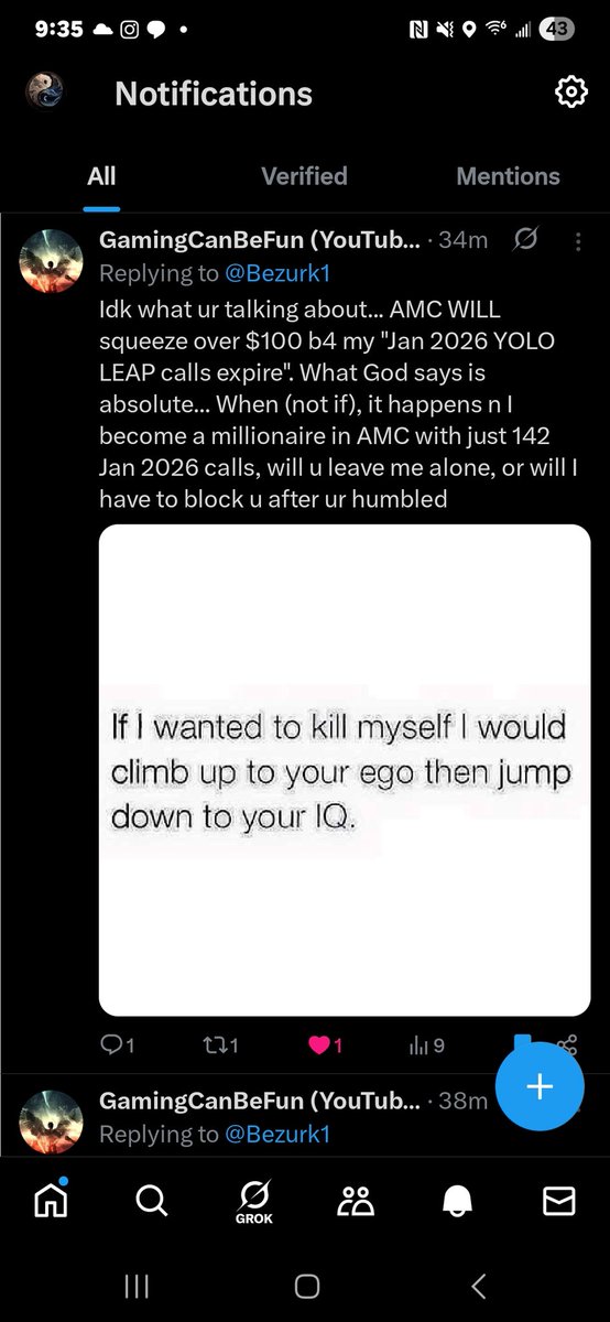 He may have blocked me, but I'll be there to laugh when this false prophet gets zeroed out again 😂😂😂