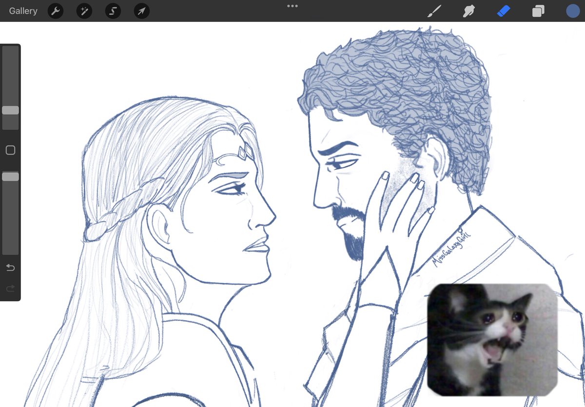 MissGalaxyGirll's tweet image. how is it I’ve spent hours on this but have managed to get nothing done💀

Also, drawing these two while listening to LDR has me irreversibly damaged ❤️‍🩹

#starwars #thehighrepublic #elvar #avarkriss #elzarmann
