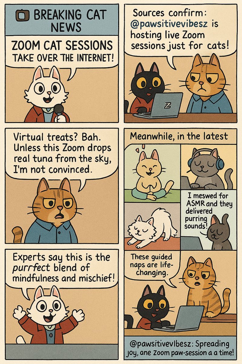 paniaguai's tweet image. Spreading joy, one Zoom paw-session at a time! @pawsitivevibesz #Caturday