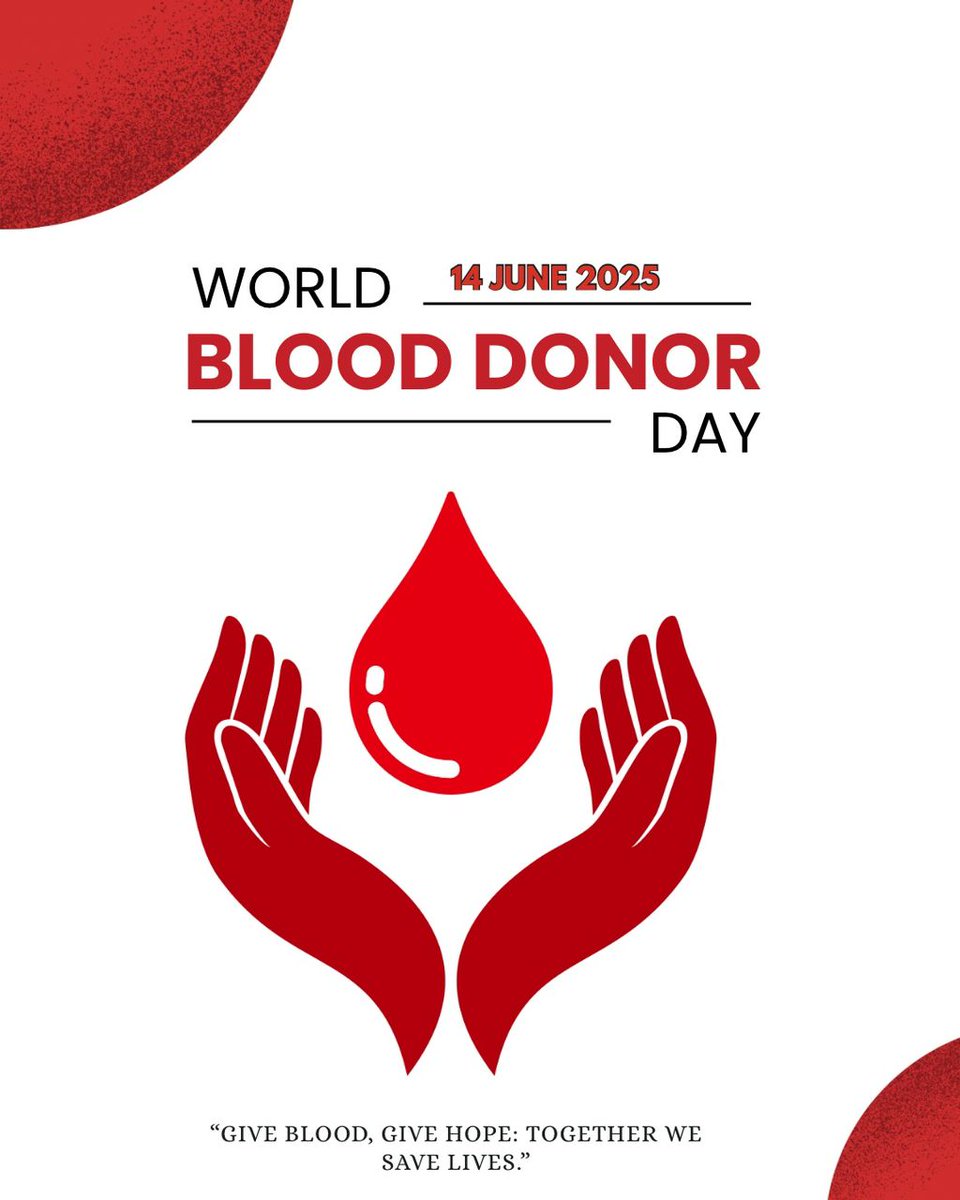 Did you know that a single blood donation can save up to three lives?

Today, on World Blood Donor Day, we recognize the vital role of voluntary blood donors in strengthening health systems and saving lives.

Safe blood is especially critical for:
• People living with HIV who