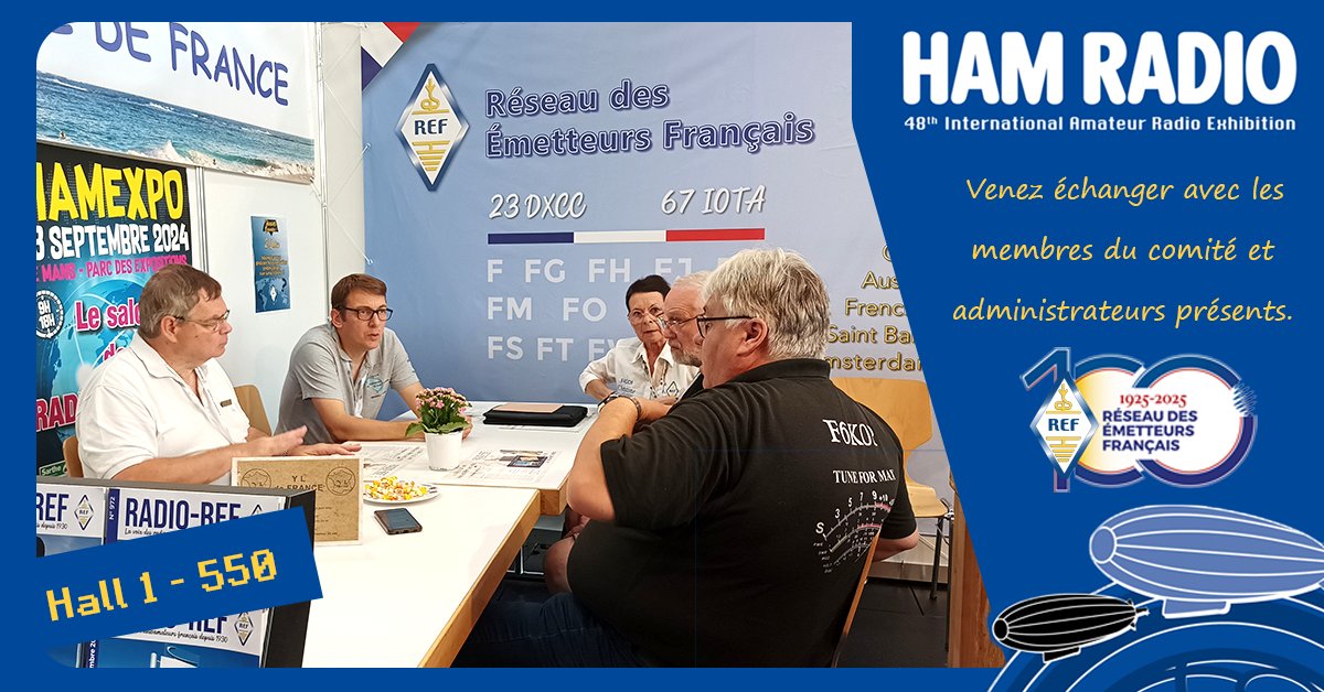 Le 48ème salon international #HamRadio2025 de #Friedrichshafen approche : 27, 28 et 29 juin 2025.   

Venez échanger avec les membres du CA et administrateurs présents au stand du REF Hall 1, A1-550

Venez signer le livre d'or📖