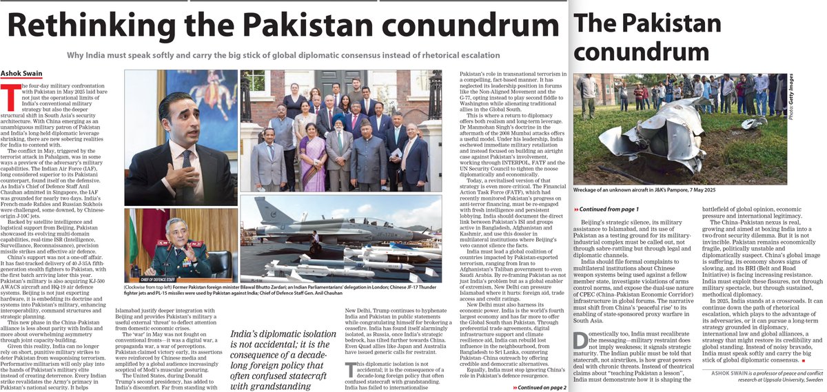 India's diplomatic isolation in its 'war' with Pakistan is not accidental; it is the consequence of a decade long foreign policy that often confused statecraft with a leader's image building and his grandstanding. #MyPiece National Herald, 15 June 2025.