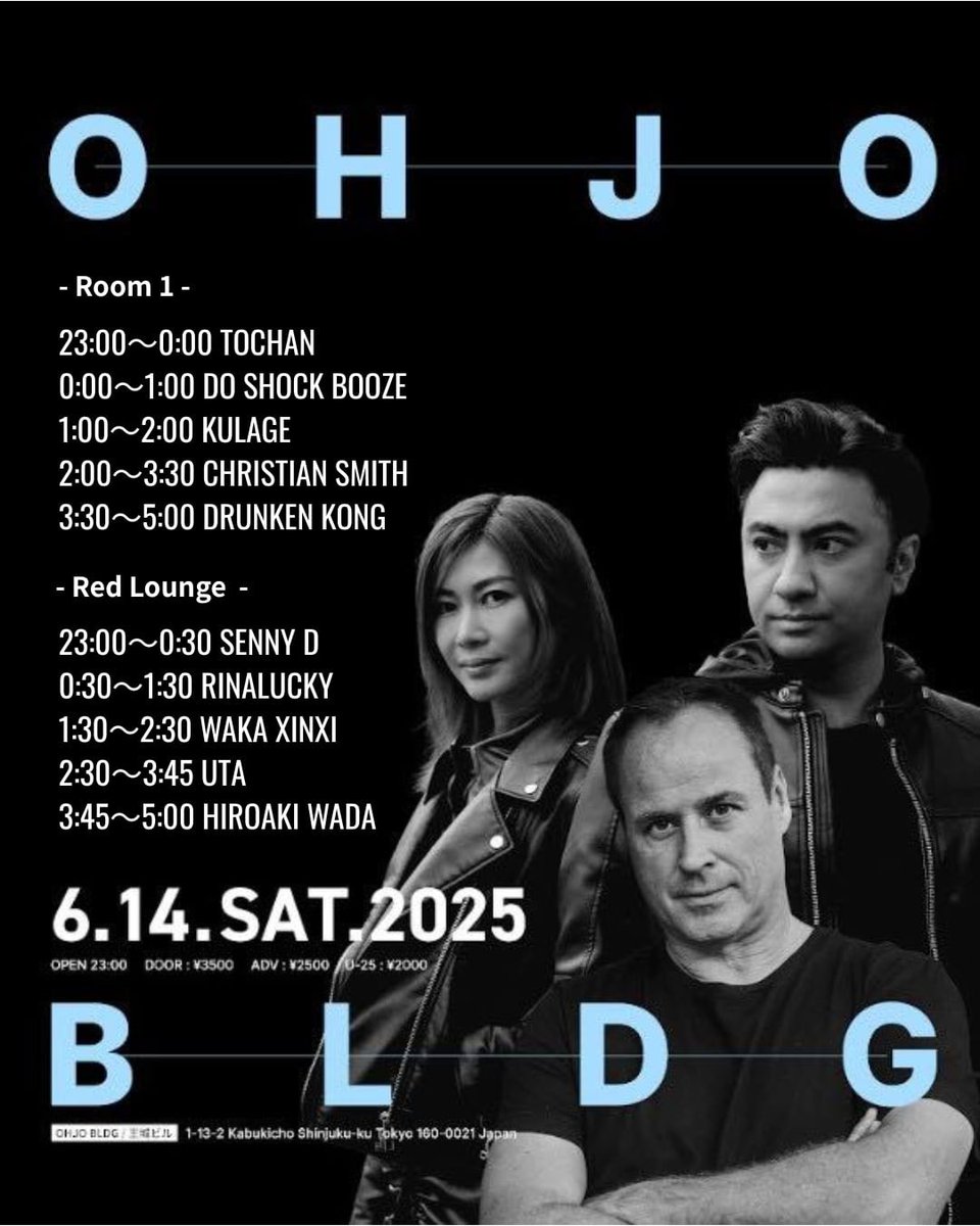 DRUNKEN KONG (@drunken_kong) on Twitter photo See you tonigh!!🔥
TRONIC NIGHT at OHJO!!
<a href="/SennyD_music/">Senny D</a> <a href="/UTA_SPACE_BUDS/">UTA</a> <a href="/HIRO_SPACESEEDS/">DJ HIROAKI WADA</a> <a href="/wakaxinxi/">WAKA XINXI</a> <a href="/RINALUCKY_DJ/">RINALUCKY</a> See you tonigh!!🔥
TRONIC NIGHT at OHJO!!
<a href="/SennyD_music/">Senny D</a> <a href="/UTA_SPACE_BUDS/">UTA</a> <a href="/HIRO_SPACESEEDS/">DJ HIROAKI WADA</a> <a href="/wakaxinxi/">WAKA XINXI</a> <a href="/RINALUCKY_DJ/">RINALUCKY</a>
