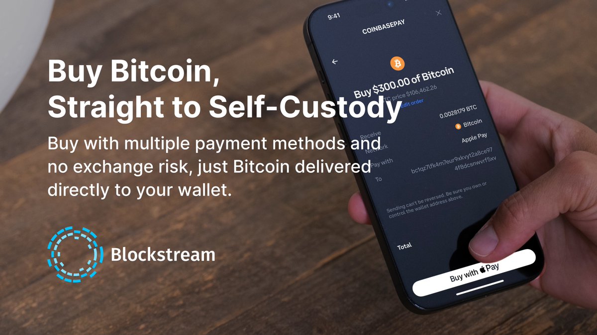 Buy Bitcoin straight to self-custody with the Blockstream app.