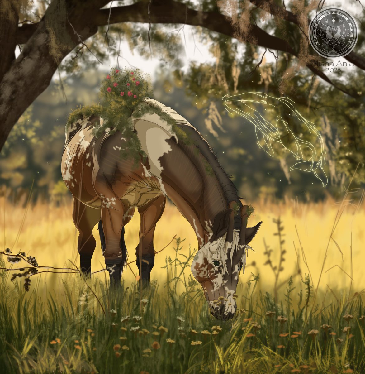 The pleasant freshness of summer 
#plantraffe #procreate #procreate_art #digital #digital_art #art #digitalart #horse #spirit #forest #originalcharacter #digitalpainting #animal