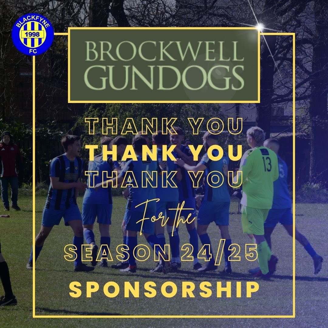 Blackfyne FC (@blackfynejfc) on Twitter photo As we draw a line under season 24/25 we say a massive thank you to everyone at <a href="/BGundogs/">Brockwell Gundogs</a> for their continued support of our first team.
Proud to wear Brockwell Gundogs on the front of their last seasons home kit
UTF
💙
#sponsored #supportlocal As we draw a line under season 24/25 we say a massive thank you to everyone at <a href="/BGundogs/">Brockwell Gundogs</a> for their continued support of our first team.
Proud to wear Brockwell Gundogs on the front of their last seasons home kit
UTF
💙
#sponsored #supportlocal