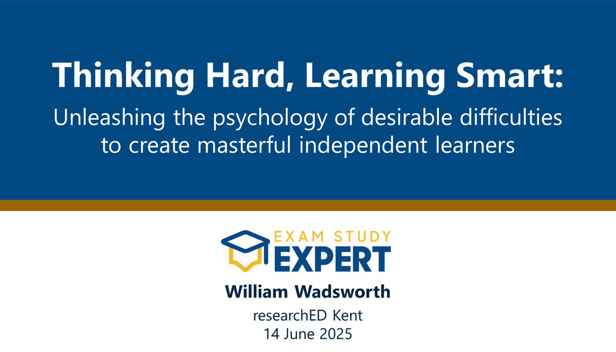 Ready to go <a href="/researchEDKent/">researchED Kent</a> - looking forward to a fab day.

10.40am Humanities 1 - come say hi, as we explore:

"Thinking Harder, Learning Smarter: unleashing the psychology of desirable difficulties to build masterful independent learners."

<a href="/researchED1/">researchED</a>