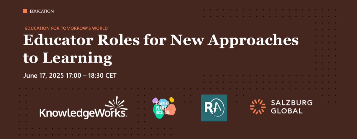 🔔 Upcoming Workshop!
How can we ensure education systems truly serve all learners in an increasingly uncertain world?

📍Online
📅June 17, 17:00 - 18:30 CET

✨ Applications are now open! Learn more and apply here: ow.ly/XrpX50W8VMk