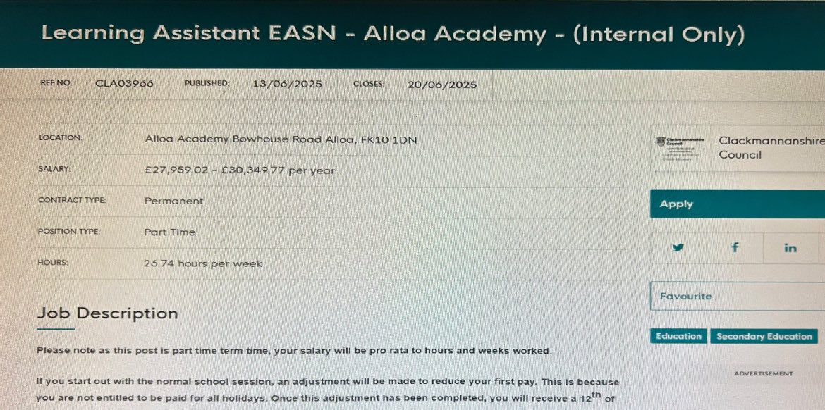 AlloaEASN's tweet image. Internal vacancy - Learning Assistant (Grade 5, EASN). Come and work with our amazing &amp;amp; inspiring young people. Join our fab, supportive team. Post is on Connect.  @AlloaAcademy 
#JobAlert #EASN #Opportunity