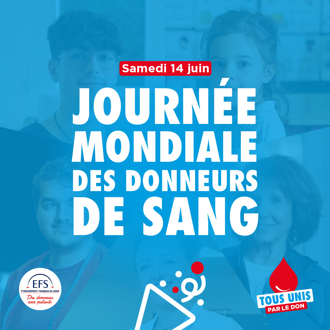 EFS_dondesang's tweet image. Aujourd'hui, c'est la journée mondiale des donneurs de sang. A toi qui donnes régulièrement, occasionnellement, pour la première fois (ou pas encore ?) : merci de faire battre des cœurs ❤️
Tu peux en être fier !
Merci de faire partie de cette grande famille 👨👩👧👦