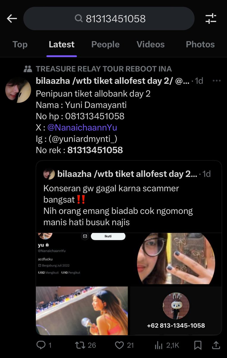 Tum jangan ada yang beli, ini scammer pake akun baru