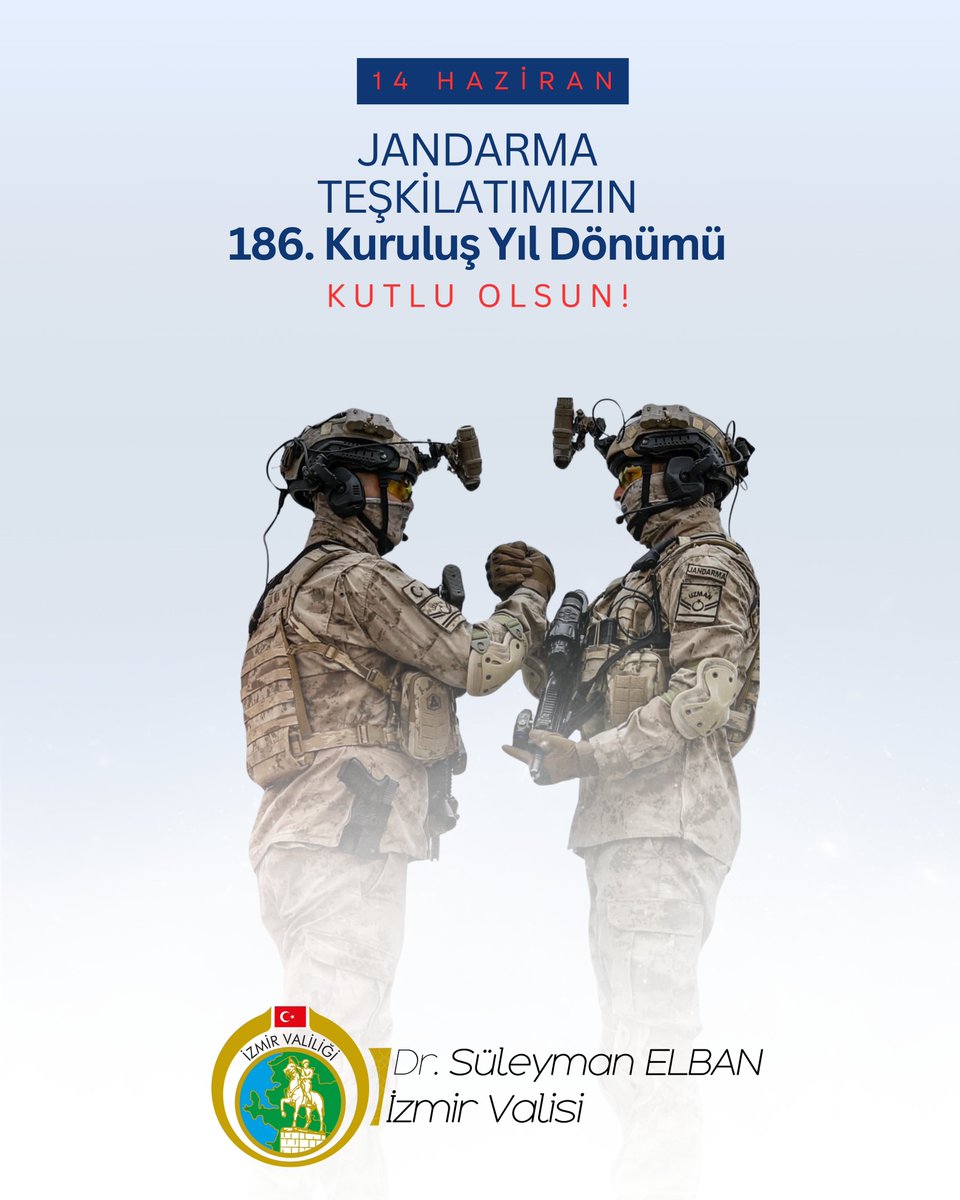 Bugün, milletimizin huzuru, güvenliği ve devletimizin bekası için 186 yıldır görev başında olan Jandarma Teşkilatımızın kuruluş yıl dönümünü gururla kutluyoruz! 

Köklü geçmişinden aldığı güçle, dağda, bayırda, sınırda ve her karış vatan toprağında canla başla görev yapan