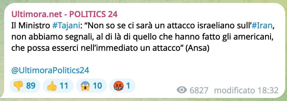 Il nostro ministro degli Esteri meno di 48 ore fa. 

"L'Italia è tornata protagonista nel mondo" #certamente 

(screenshot via <a href="/ultimora_pol/">Ultimora.net - POLITICS</a>)