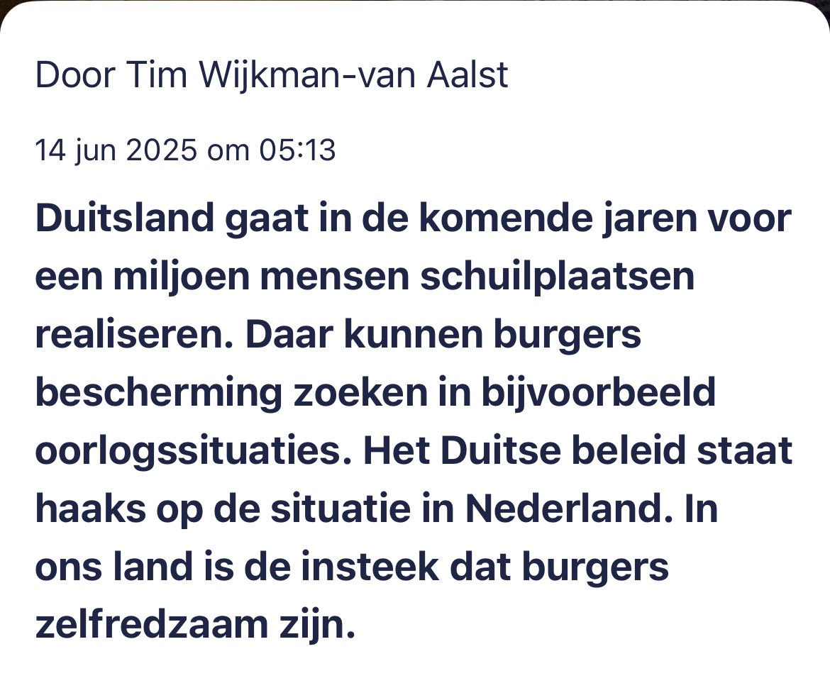 dat het raar is dat onze <a href="/Regering/">Regering</a> dit bedacht heeft. Nederland is helemaal geen zorgstaat meer. We mogen alleen maar betalen. Dus er wordt bedacht dat er bommen gaan komen en wij burgers moeten ons zelf maar zien te redden. #bewustwording