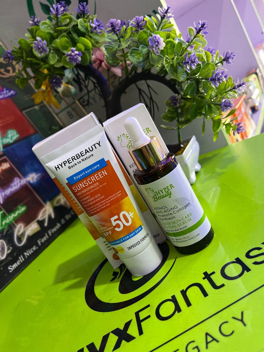 Protect + perfect! 🌞
Hyperbeauty Sunscreen SPF 50 &amp; Retinol Serum = your glow duo.
Hydrate, shield, and smooth daily.

Price: ₦14,000

DM to order 💚
#skincarecombo #spf50 #retinolserum