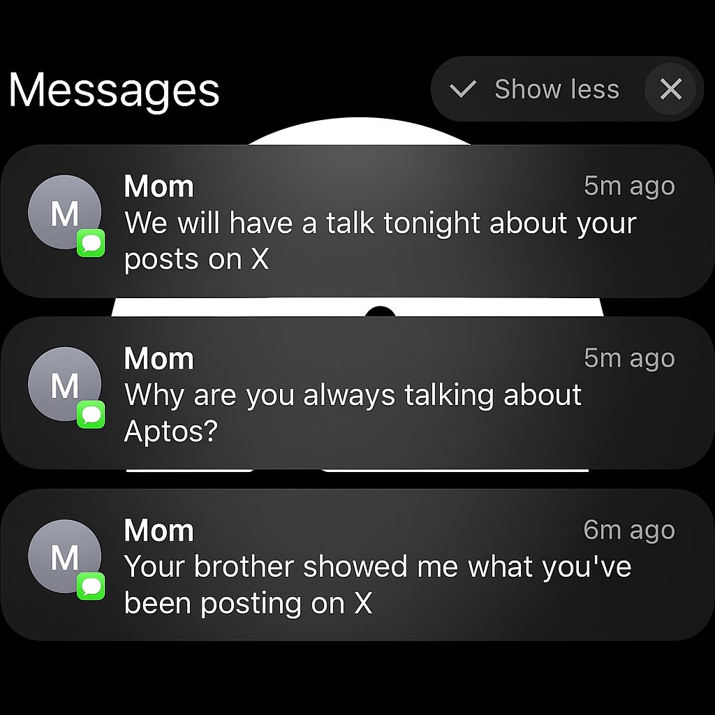 POV: Your mom catches you being an Aptos reply guy🫠
