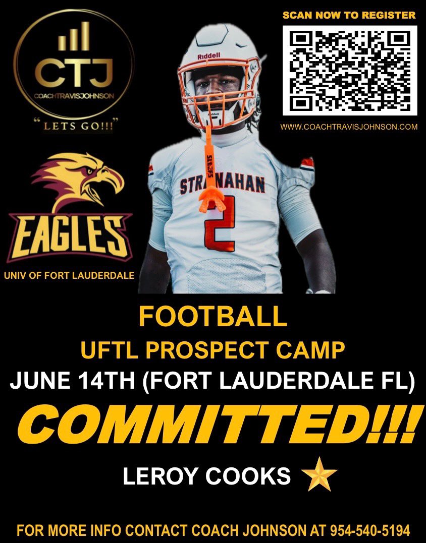 Leroy Cooks IV (@notlj__) on Twitter photo I will be attending <a href="/UFTLfb/">UFTL Football 🦅🏈</a> camp June 14. I’m ready to compete!! <a href="/CoachTravisJoh1/">CoachTravisJohnson.com</a> I will be attending <a href="/UFTLfb/">UFTL Football 🦅🏈</a> camp June 14. I’m ready to compete!! <a href="/CoachTravisJoh1/">CoachTravisJohnson.com</a>