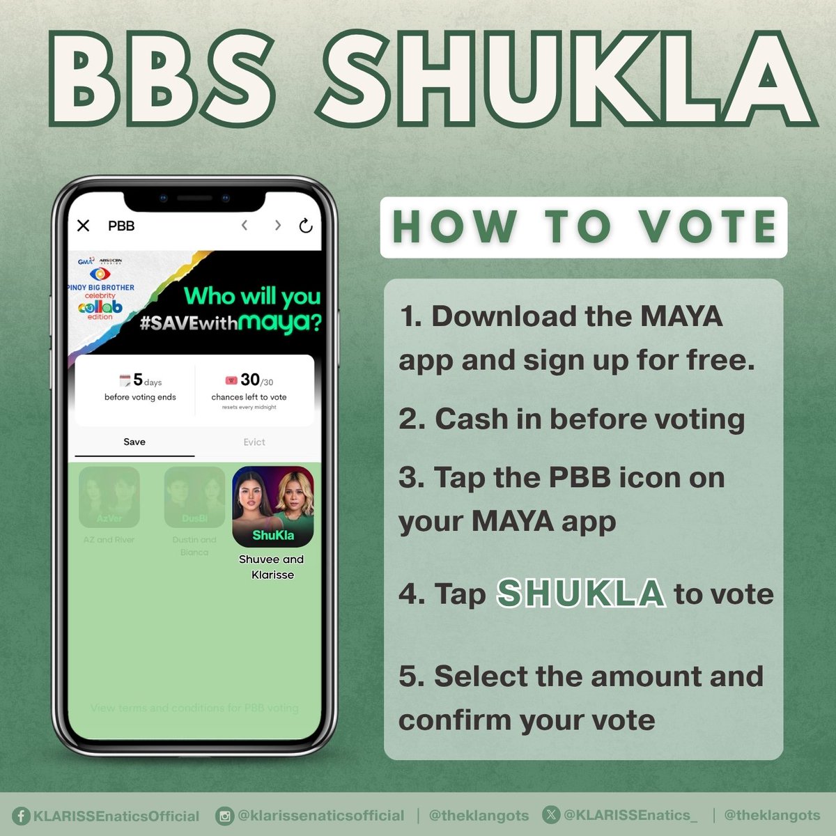 seycxsz_'s tweet photo. [ LAST DAY ] SHUKLA is nominated and needs our support to stay in the game and make it to the Big Night!

— Send a donation to our drives
— Vote directly through the Maya app

#BBSSHUKLA! any amount will do and will be deeply appreciated. Thank you so much po!

BBS SHUKLA https://t.co/XjX57fPBfz