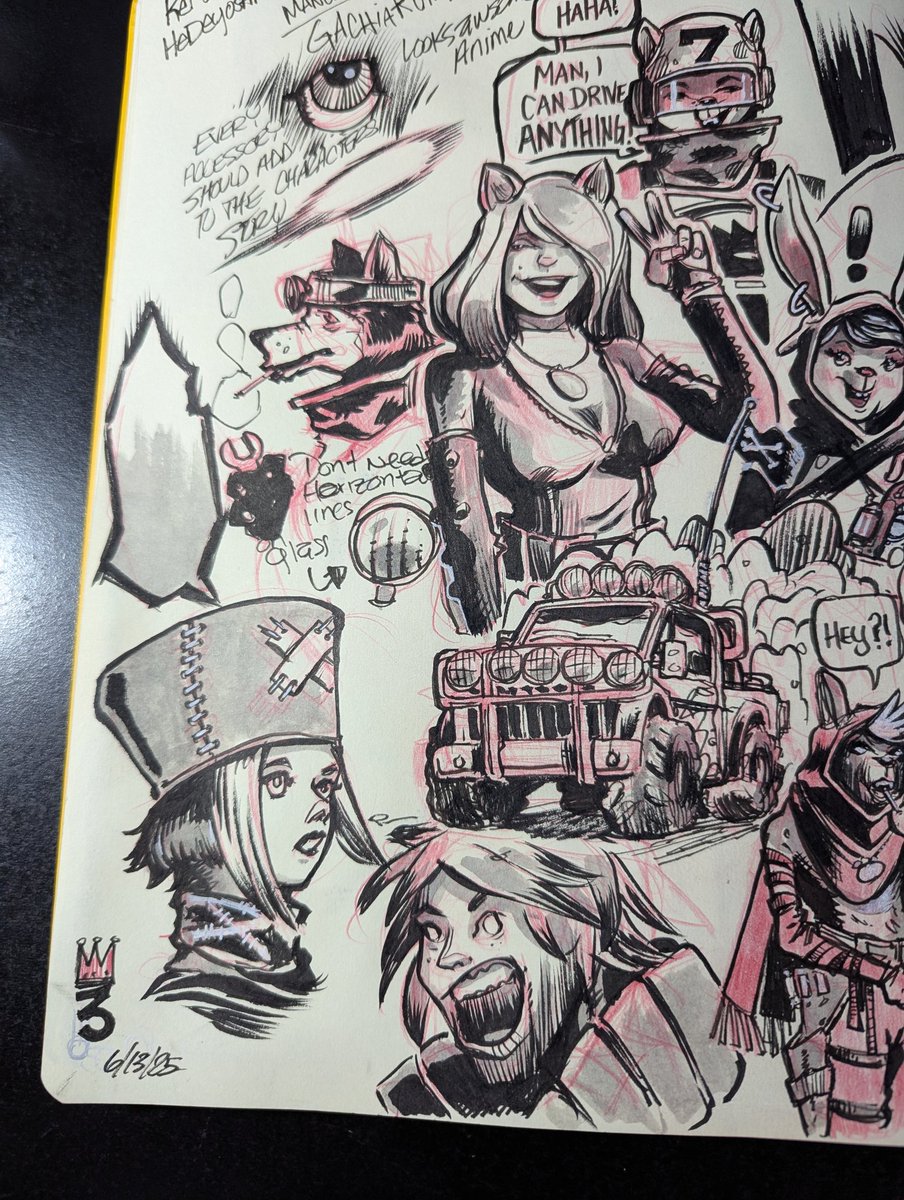 EdwinBickford's tweet photo. Drawing and I was watching a review to the manga Gachiakuta. So I drew the healer and the main character and a word balloon and some effects to add to my artistic/ comic repertoire. #edbickfordiii #ebb3 #sketchbook #gachiakutamanga #Gachiakuta #mangaka #manga https://t.co/oCHoixWn4u