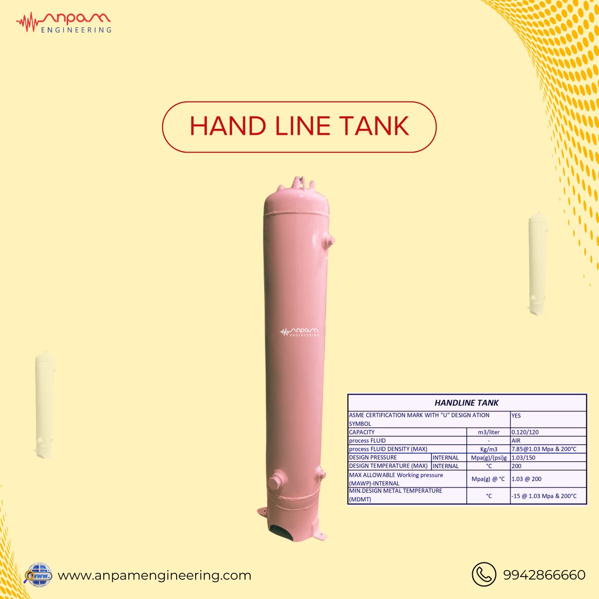 AnpamEng's tweet image. Meet the Hand Line Tank by Anpam Engineering – where innovation meets reliability. 
.
📞 +91 9942866660 ,  Visit:anpamengineering.com
.
#IndustrialSolution #ManufacturerCompany #AnpamEngineering #HandLineTank  #Tiruchirappalli #TamilNadu