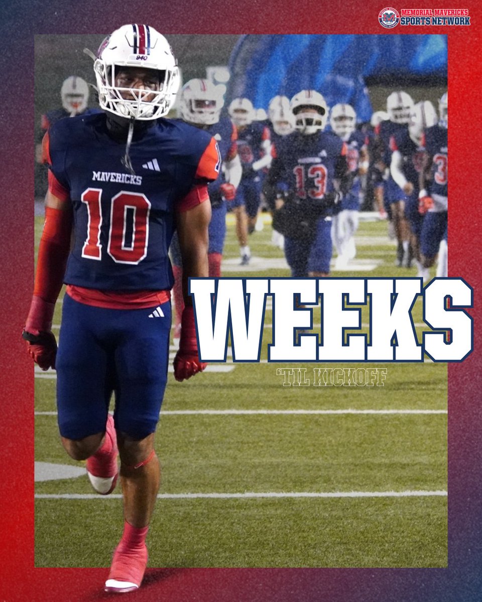 10 Weeks 'Til Kickoff.

Lock in your spot as a Memorial Mavericks Sports Network Sponsor NOW!

Spots are limited! Click below to become a sponsor:

mavsontop.com/.../BECOME_A_2…...

🔴⚪️🔵 #MavsOnTop 🔵⚪️🔴