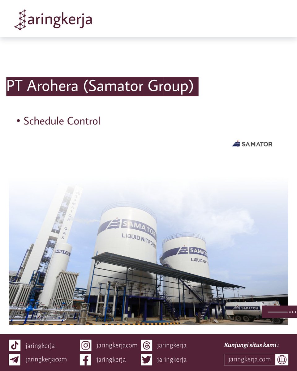 jaringkerja's tweet photo. Lowongan PT Arohera (Samator Group)

Selengkapnya lihat : https://t.co/rFuL83baWs

#jaringkerja #loker2025 #lokerindonesia #lokerterbaru #infoloker #ptarohera #samatorgroup #epcmindonesia #lokerteknik #gasindustri #engineeringindonesia #schedulecontrol #lokerbali https://t.co/lM7pqqcsje