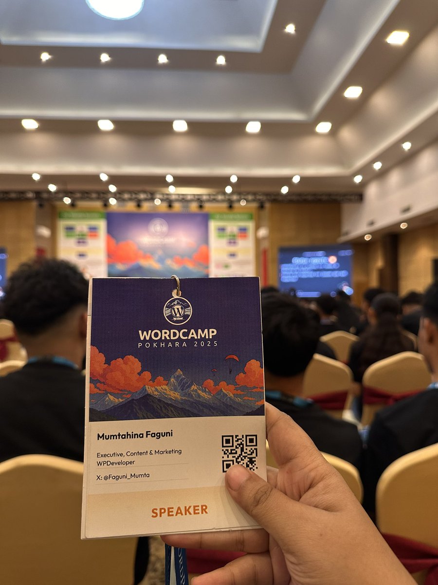 Mumtahina Faguni | Organizer #WCAsia 25 (@faguni_mumta) on Twitter photo Stay tuned on Nepali time 11.05 am .
You will find me on WordCamp Pokhara stage
#WCPKR <a href="/wppokhara/">WordPress Pokhara - #WCPKR</a> Stay tuned on Nepali time 11.05 am .
You will find me on WordCamp Pokhara stage
#WCPKR <a href="/wppokhara/">WordPress Pokhara - #WCPKR</a>