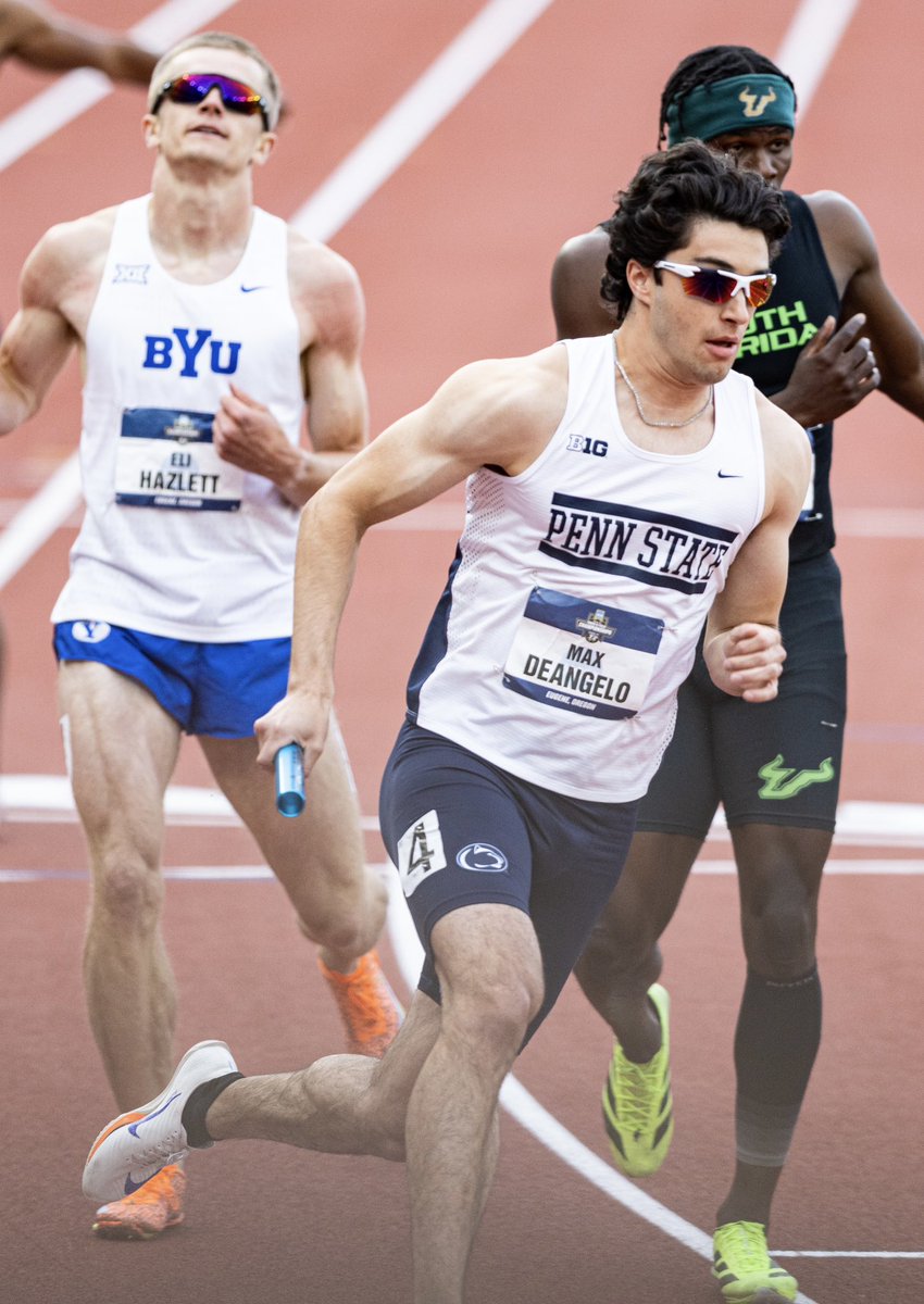 PennStateTFXC's tweet image. SECOND-TEAM ALL-AMERICAN 💪🇺🇸

The men’s 4x400-meter relay squad of Roban, Onwuka, DeAngelo and Palermo finished in ninth place at 3:03.85 to earn second-team All-American after setting the No. 5 all-time mark in program history! 

#WeAre | #PSUTF | #ncaatfchampionships