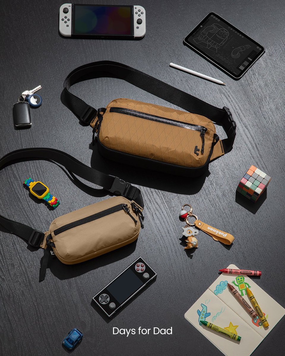 tomtoc_official's tweet image. From little moves to favorite things, kids are always watching, learning… and probably "borrowing" your gear — doing their Dad impressions. 

🧔Follow + 🔄Repost to win the Aviator slings in the pic↓

 Cheers to all dads, and the moments that stay.
#FathersDay2025 #FathersDay…