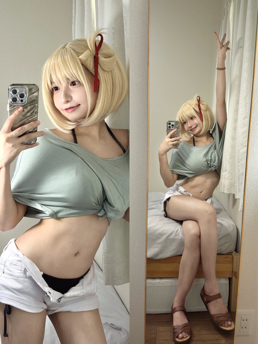 mocha_mcmc's tweet image. 錦木千束　ハワイver準備中🌺

#cosplay #リコリコ