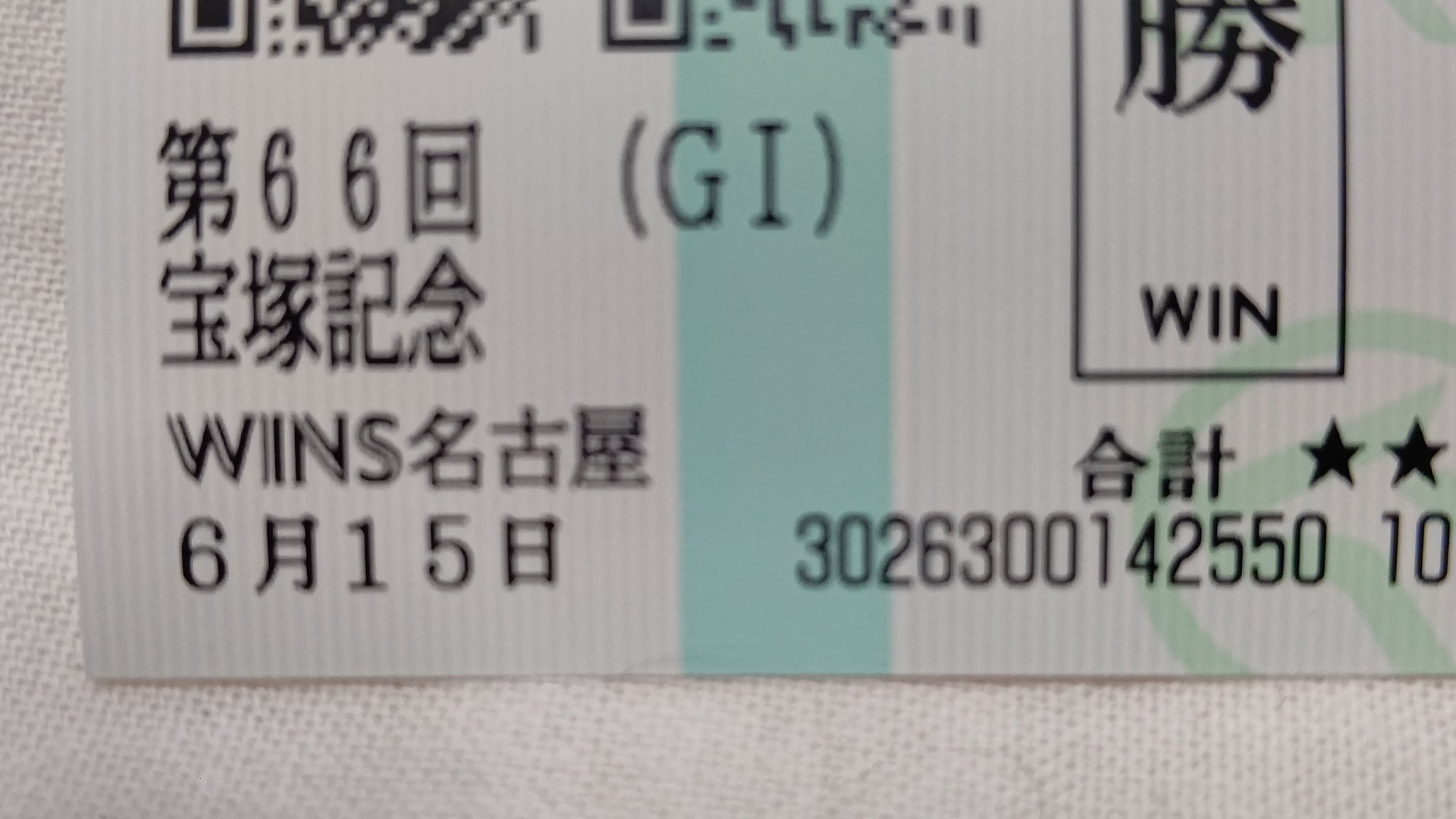 第41回有馬記念 優勝馬単勝馬券