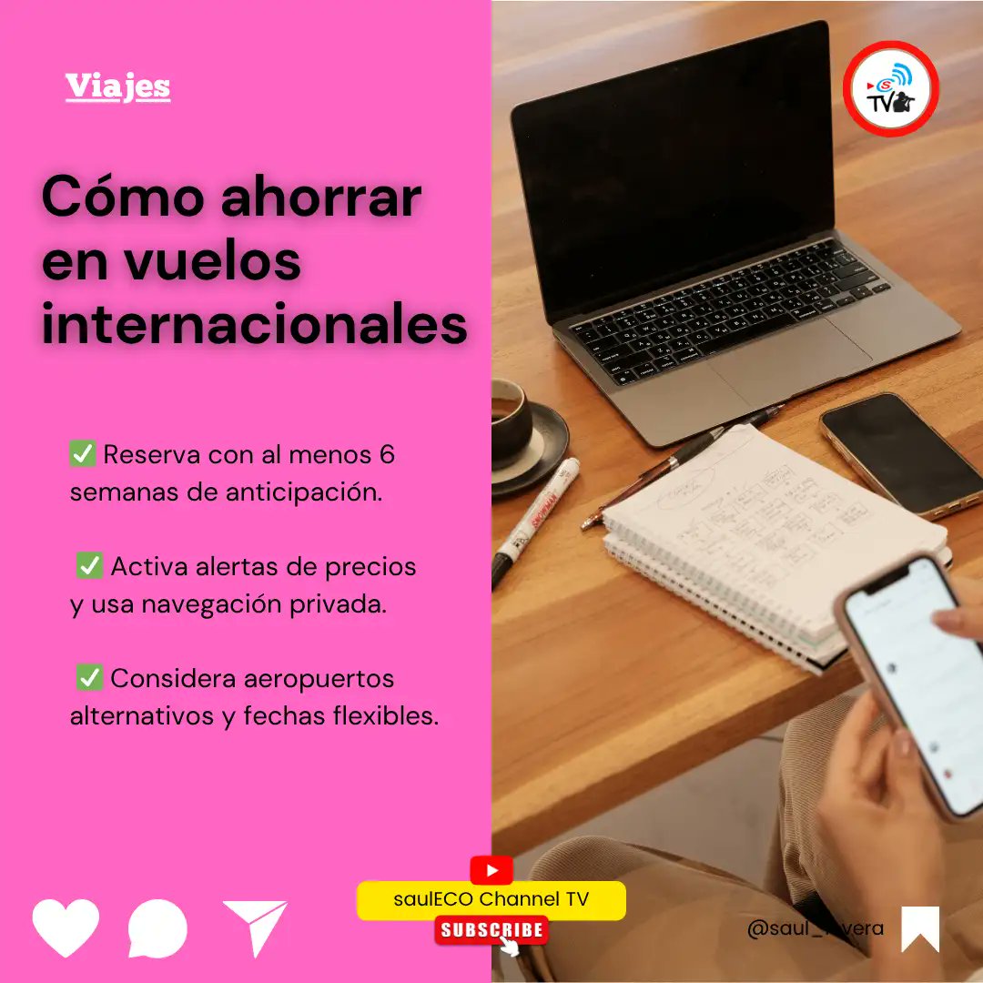 saullovera's tweet image. Viajar no debería ser sinónimo de gastar de más. Con estrategia, puedes conocer el mundo sin vaciar tu cuenta bancaria. 

#ViajesInteligentes #TravelHacks #TipsDeViaje #AhorraViajando #YouTubeTips #TurismoResponsable #ViajarMásPorMenos #TwitterTravel
