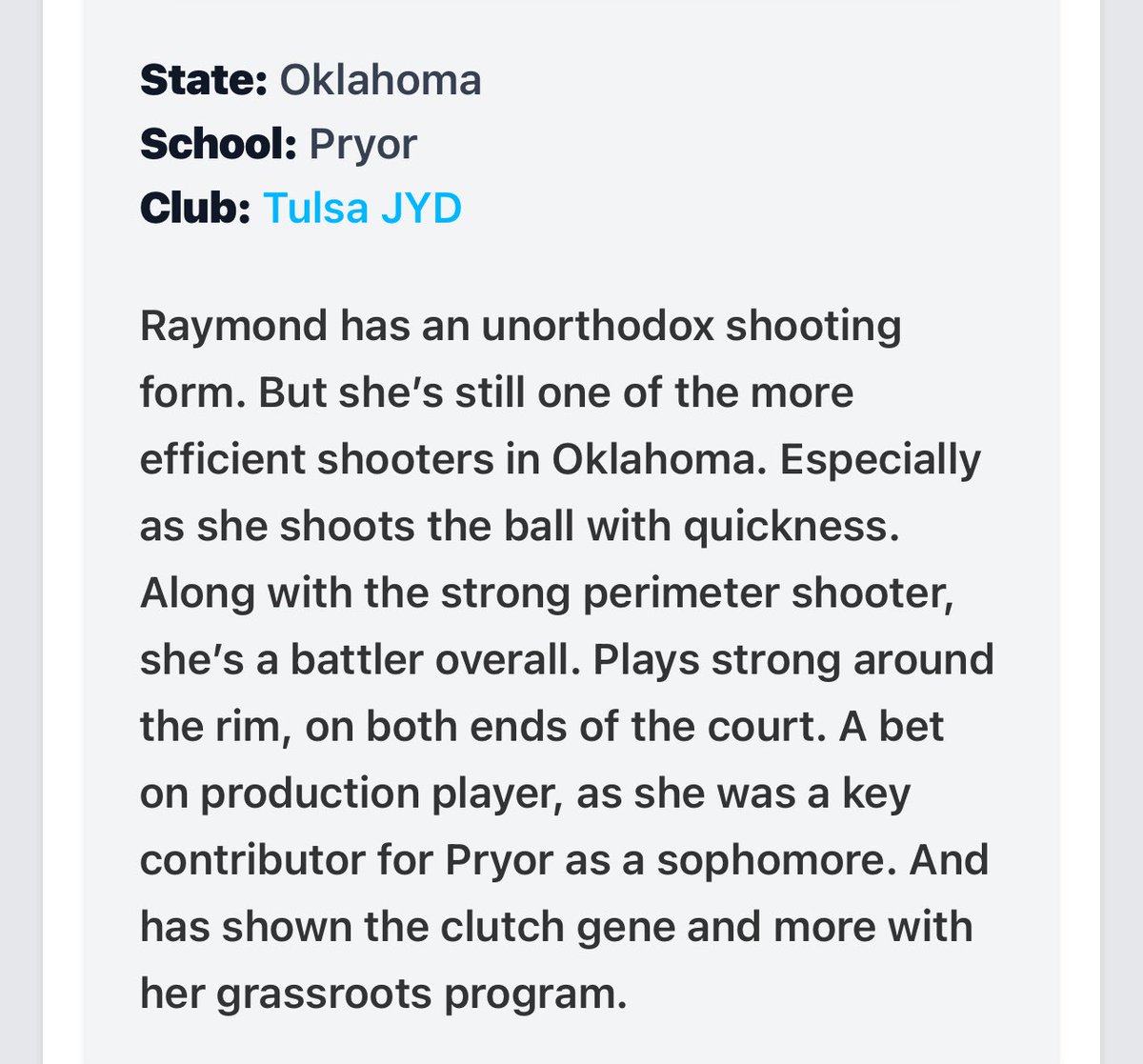 Tulsa JYD Girls Basketball Club (@jydbasketball) on Twitter photo ✍️ 2027 5-9 SG Anna Raymond | <a href="/AnnaRaymond31/">Anna Raymond</a> (Pryor HS OK) by Sam Duren of <a href="/PGHOklahoma/">Prep Girls Hoops Oklahoma</a>
🔗 prepgirlshoops.com/2025/06/2027-r… ✍️ 2027 5-9 SG Anna Raymond | <a href="/AnnaRaymond31/">Anna Raymond</a> (Pryor HS OK) by Sam Duren of <a href="/PGHOklahoma/">Prep Girls Hoops Oklahoma</a>
🔗 prepgirlshoops.com/2025/06/2027-r…