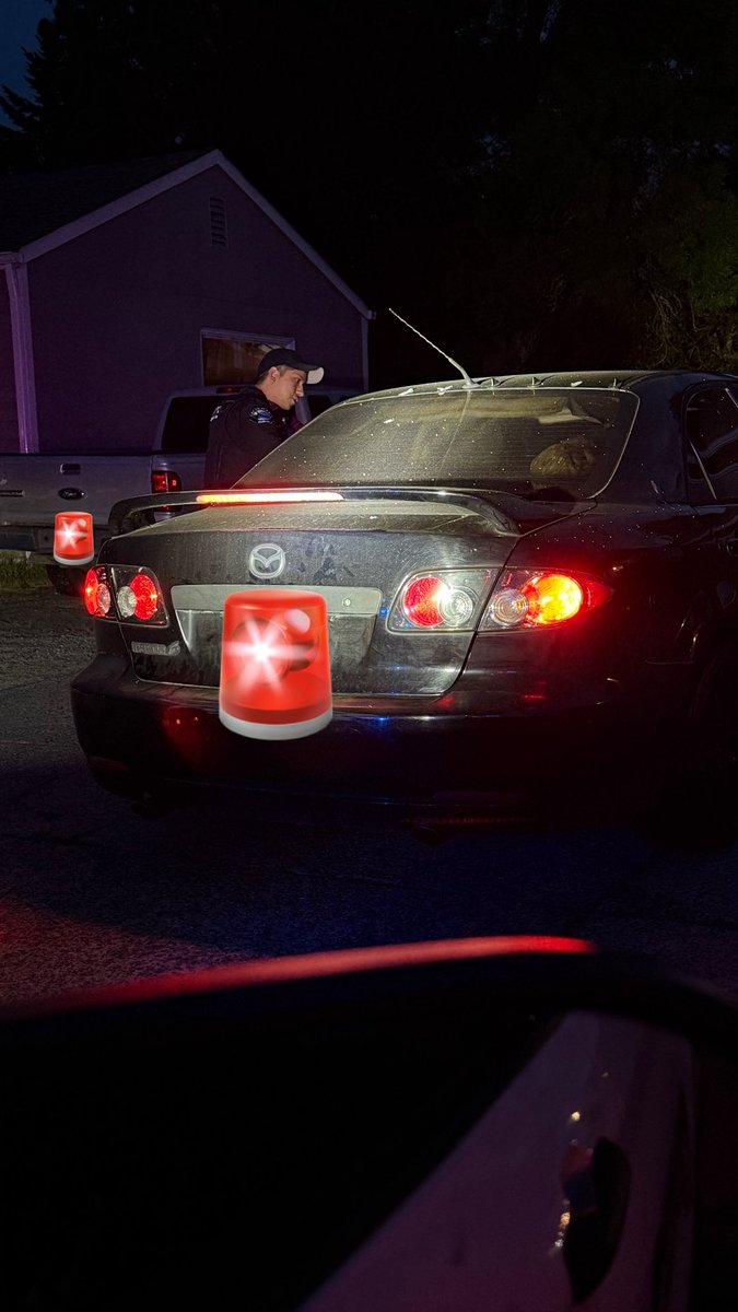 Stopped this car to let them know they have a headlight out. Make sure lights work—for everyone’s safety!