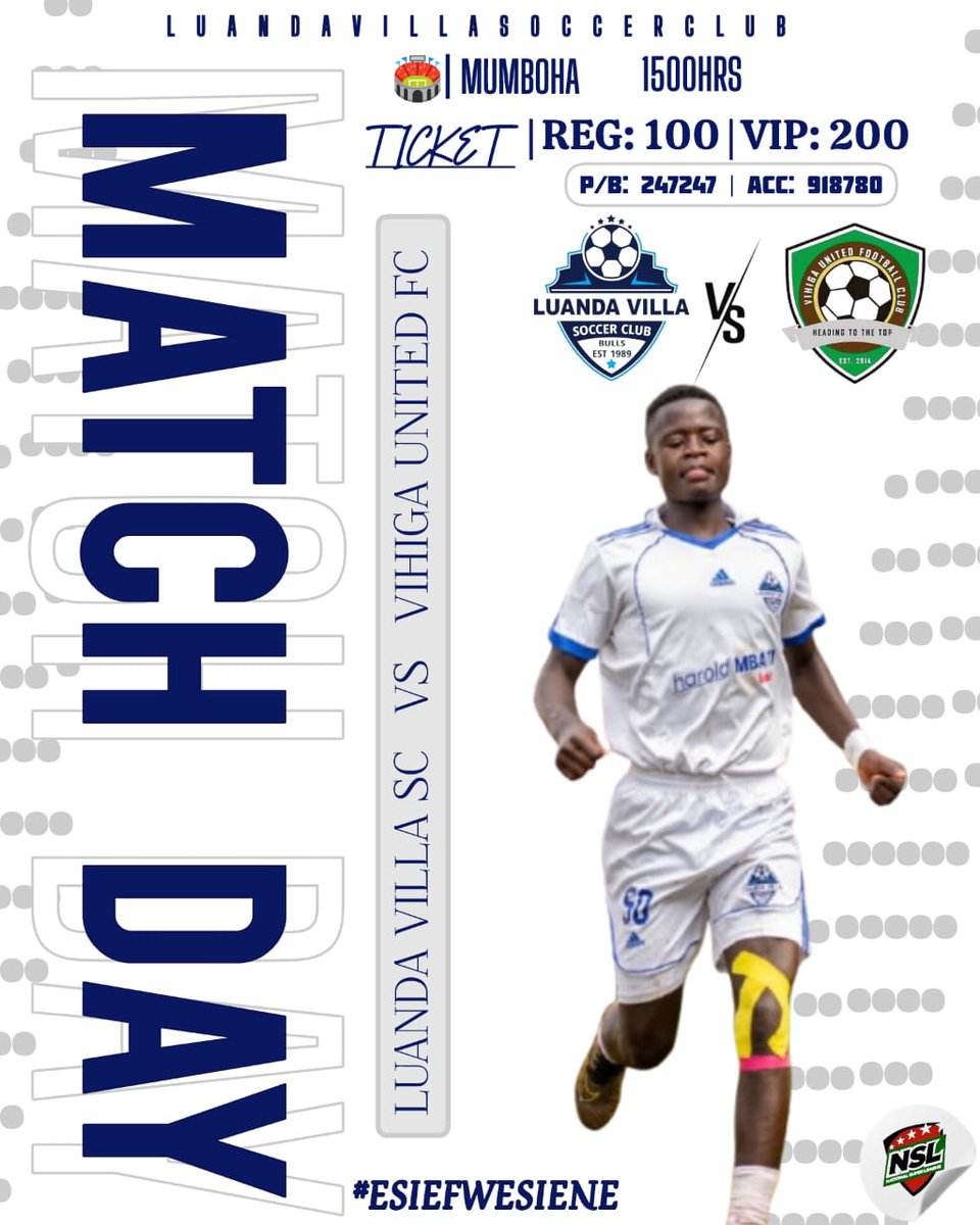 LuandaVilla254's tweet photo. 🎉 Derby Day is Here! 🔥⚽️

The wait is over! Today we go head-to-head in the much-anticipated county derby against Vihiga United. It's more than just a game — it's pride, passion, and everything in between.

#EsiefweSiene
#TheVillageBoys
#PamojaTwaweza
#Villa@♥️
#VillaNi1 https://t.co/k0AwGRmQPu