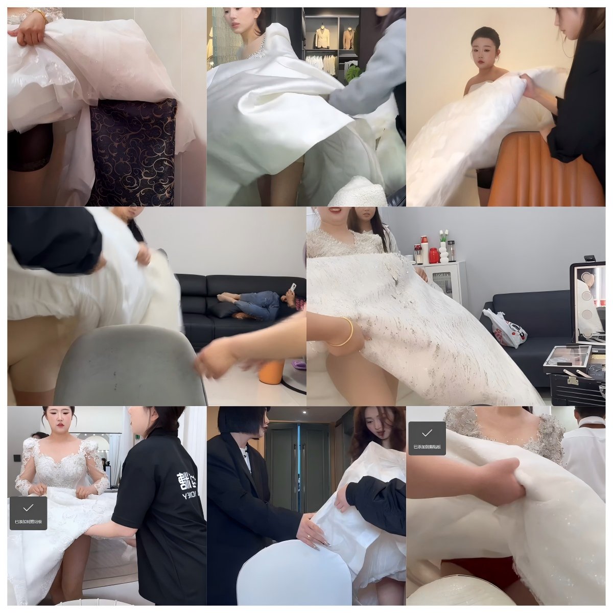 刚刚内部群更新了，主婚纱抄底系列 一般主婚纱都配一个裙撑，为了过一个椅背比较高的椅子加上直播间对着 都容易发生这样的翻车事故 但是主播直播多了都会注意的，发生这事真的算很巧合 今天是第一季
#抖音直播  #放送事故 #婚礼翻车 #直播走光 #直播闪现