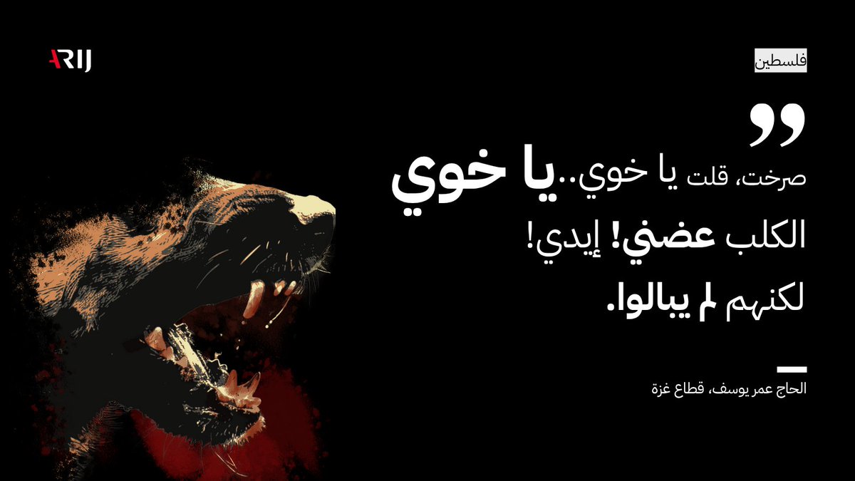 إسرائيل تستخدم الكلاب العسكرية الشرسة كسلاح ضد الفلسطينيين في #غزة والضفة الغربية.

تحقيق جديد من أريج للصحفي محمود السبكي يكشف عن تجاهل واضح للمعايير الأخلاقية والقانونية من قِبل شركات أوروبية متخصصة في تدريب الكلاب العسكرية وبيعها إلى إسرائيل.

arij.net/investigations…