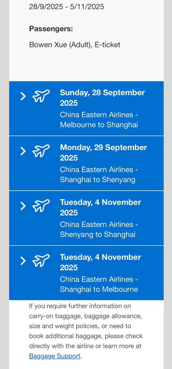 今年回国计划提上日程！9月28回 11月4日 返墨尔本！起飞🛫！