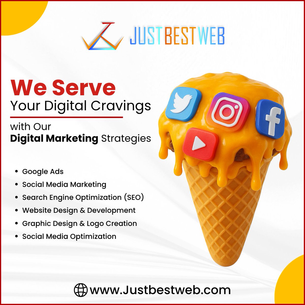 justbestweb's tweet photo. 📲 We Serve Your Digital Cravings!

💬 DM us or visit 👉 https://t.co/T75CKu1CDH

.
#DigitalMarketing #MarketingAgency #GoogleAds #SocialMediaMarketing 
#SEOExperts #WebsiteDesign #GraphicDesign #LogoDesign 
#SocialMediaOptimization #JustBestWeb #OnlinePresence 
#BrandBuilding https://t.co/Pbbr5MwClO