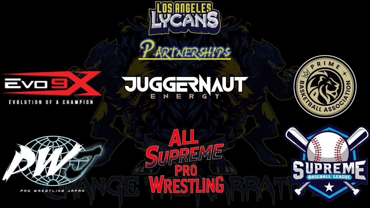 Los Angeles Lycans (@sfl_lycans) on Twitter photo Our Lycan Partners:
<a href="/evo9x/">Evo9X Apparel</a>
<a href="/Juggernaut/">Juggernaut Energy</a>
<a href="/PBAx2K/">Prime Basketball Association</a>
<a href="/ProWJapan/">Pro Wrestling Japan</a>
<a href="/ASPW2K25/">The Owner Mr. Mercer</a>
Supreme Baseball League
We look forward to growing together! Keep a lookout for banners in our stadium and ads across our and socials!
#HowlAtTheMoon #LycAngeles #NewMoon #CTN #ChangeTheNarrative Our Lycan Partners:
<a href="/evo9x/">Evo9X Apparel</a>
<a href="/Juggernaut/">Juggernaut Energy</a>
<a href="/PBAx2K/">Prime Basketball Association</a>
<a href="/ProWJapan/">Pro Wrestling Japan</a>
<a href="/ASPW2K25/">The Owner Mr. Mercer</a>
Supreme Baseball League
We look forward to growing together! Keep a lookout for banners in our stadium and ads across our and socials!
#HowlAtTheMoon #LycAngeles #NewMoon #CTN #ChangeTheNarrative