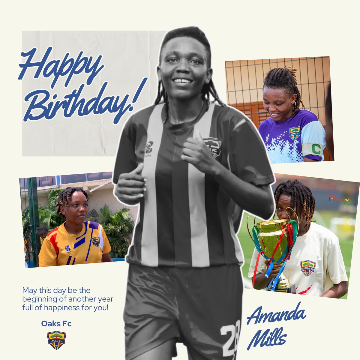 🔴🟡🔵

Bossing the midfield and celebrating in style!

Wishing our midfielder Amanda Mills a birthday as brilliant as her passes! 

Send your wishes below! 👇

#HappyBirthdayAmanda | #OaksFc