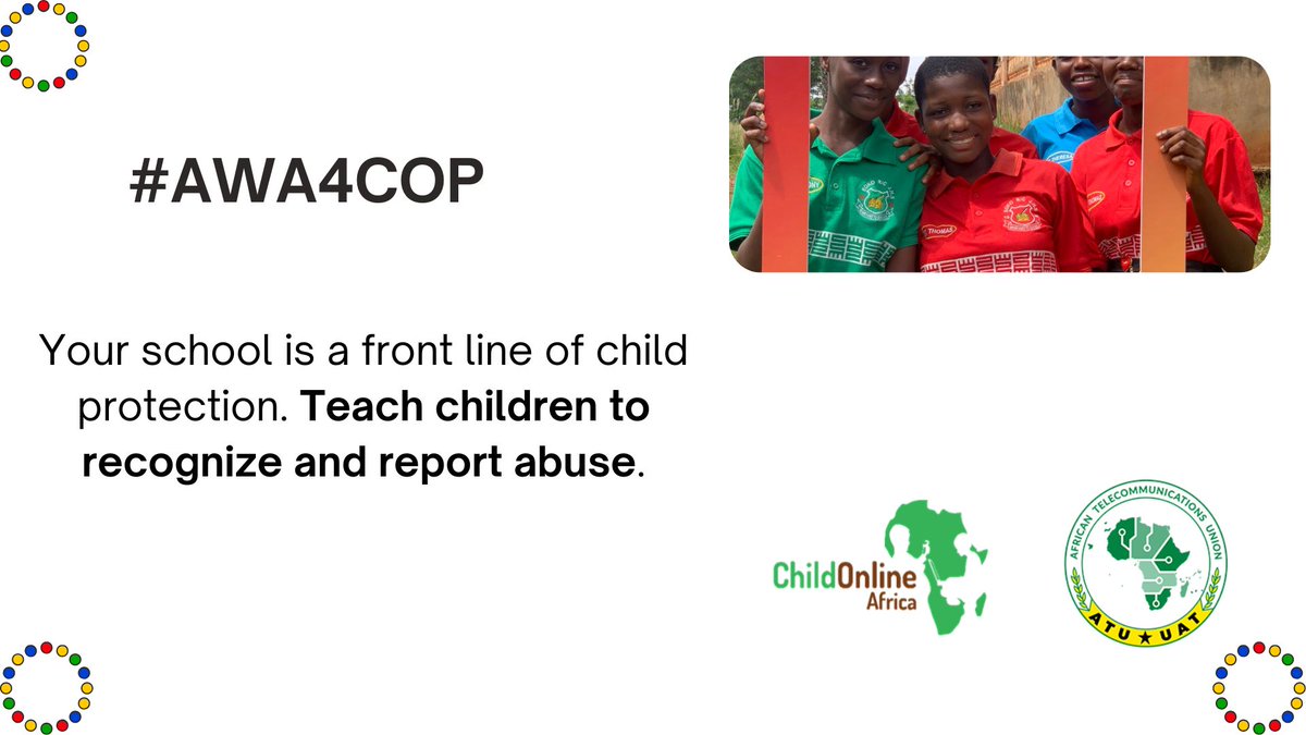 Your school is a front line of child protection. Teach children to recognize and report abuse. Learn more from the guide here: ecpat.org/terminology/ #AWA4COP