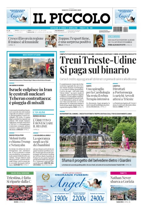 Buongiorno a tutti. Ecco la #primapagina delle edizioni di #Trieste e di #Gorizia #Monfalcone. Buona lettura!