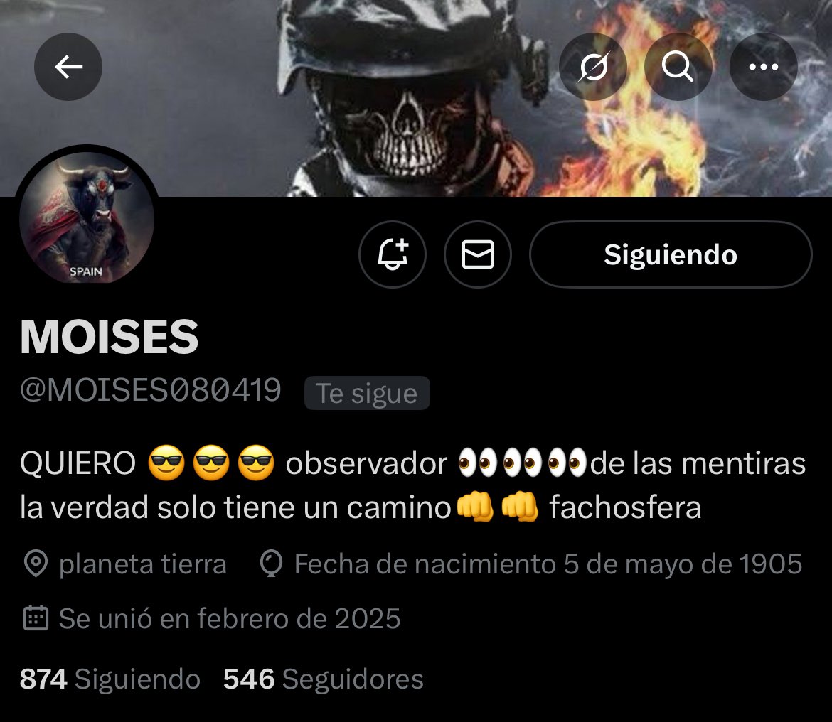 Fachas, ¿como es posible que <a href="/MOISES080419/">MOISES</a> no tenga ni 600 seguidores?
No podemos consentir que nuestros mejores guerreros no tengan repercusión.
¿Le echamos una mano?
Se agradecería RT para mayor difusión.