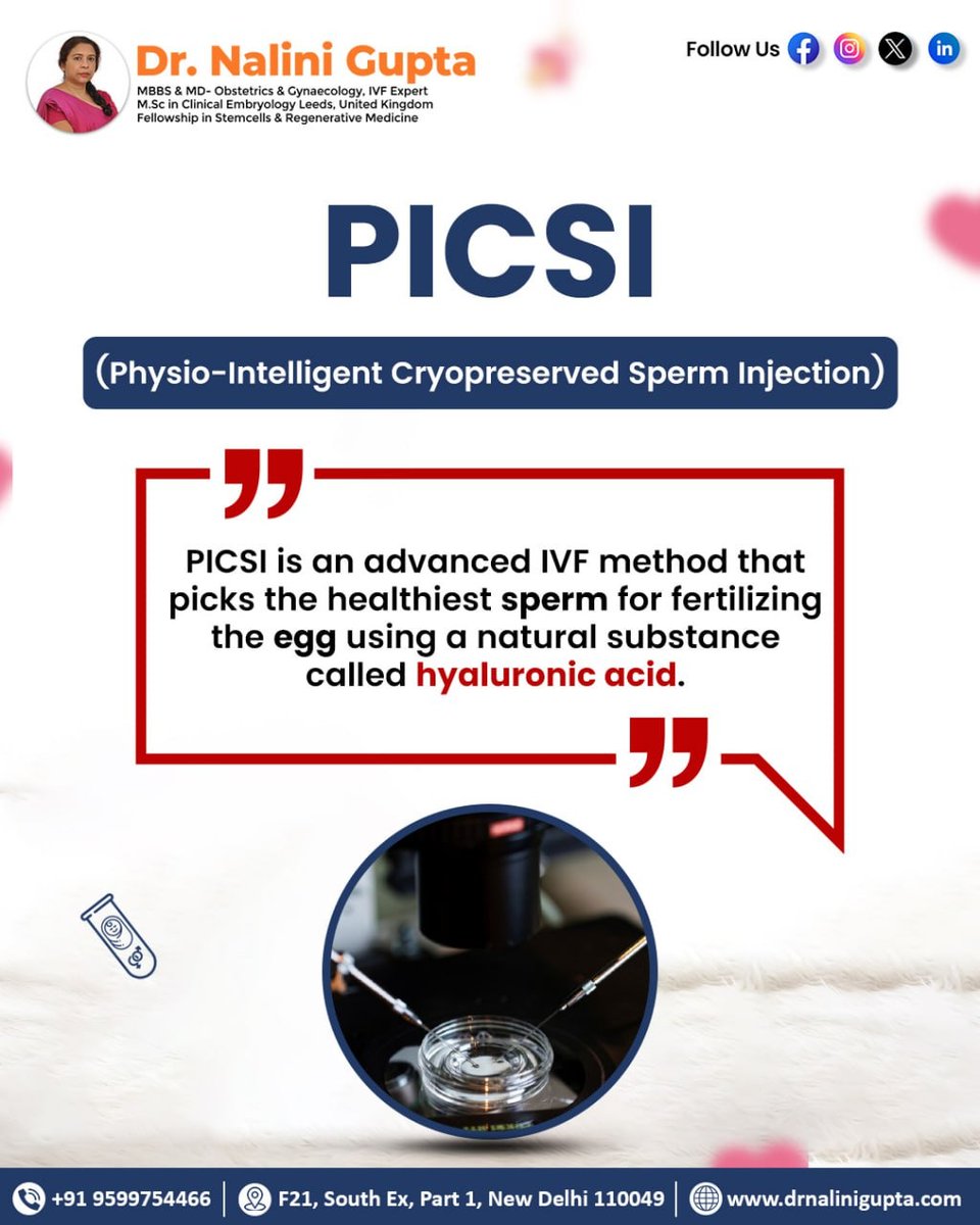 Dr_NaliniGupta's tweet photo. 🧬 Struggling with infertility?
#PICSI gives you a better chance at successful #fertilization and a healthy #pregnancy.
Let science support your journey to parenthood.
.
.
.
.
#MaleInfertilitySupport #IVFWithCare #AdvancedFertilityTreatment #FertilityHope #DrNaliniGupta https://t.co/0JdjvLBoJb