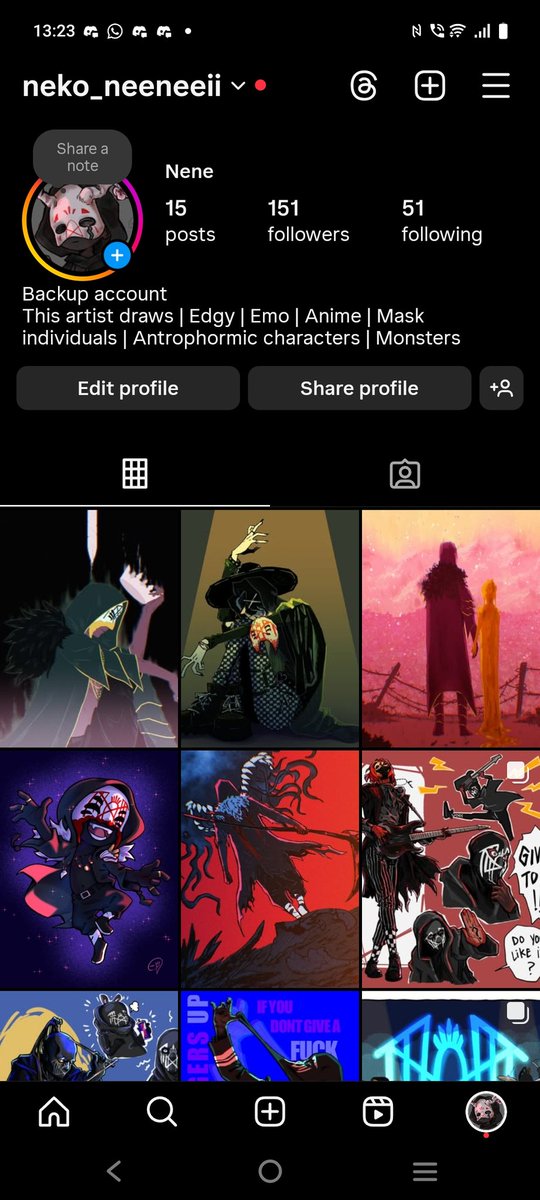 So for those who follow my main IG, you'll find that the majority of my sleep token artworks aren't there anymore, thats cuz I move it to my backup acc (neko_neeneeii), due to fear of a 3rd purge and loosing the acc for good. Iykyk