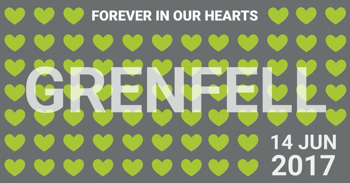 The fight for Building Safety goes on. “Forever in our hearts” 💚 #Grenfell