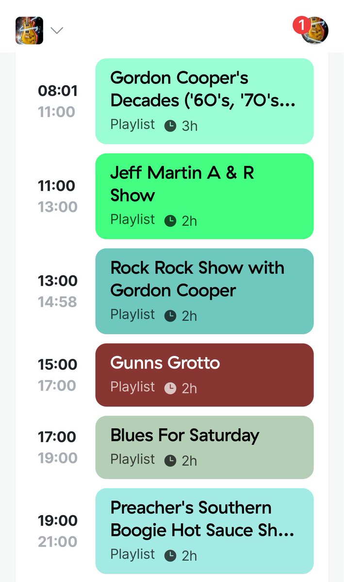 Good morning all and check out our schedule on CMRSradioone.com we have a varied selection of music for today and a full schedule. Be it ‘60’s, ‘70’s, ‘80’s pop, blues, r’n’b, soul, blues or rock. 
Tune in and check out the tunes. A perfect soundtrack for a Saturday. Have