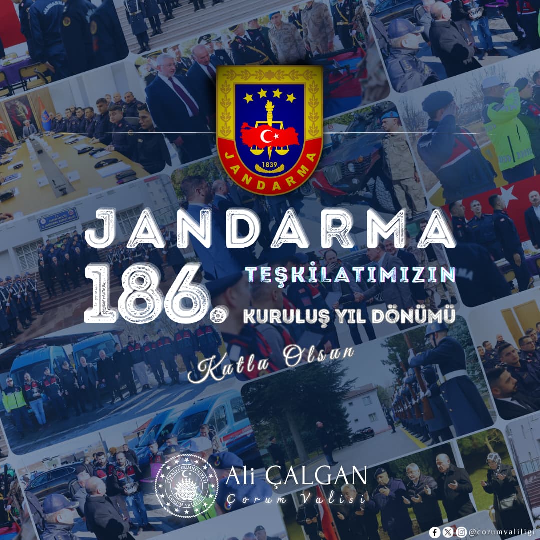 Milletimizin huzur ve güvenliğini sağlama noktasında özveriyle görev yapan Jandarma Teşkilatımızın kuruluşunun 186. yıl dönümü kutlu olsun! 🇹🇷